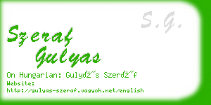 szeraf gulyas business card